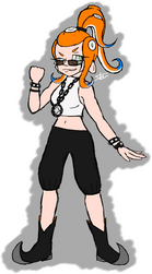 My Octosona, Aster, in an alternate outfit - worn when she&#39;s wielding the Heavy Splatling Deco